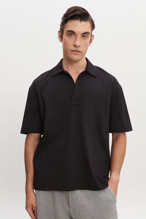 JAZZ POLO BLOUSE WOMEN/MEN BLACK