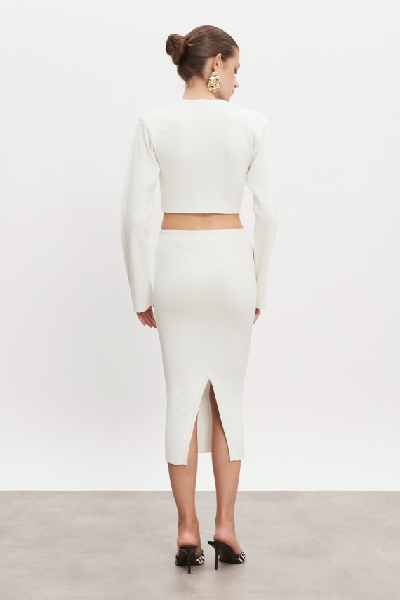 HEAVEN KNITTED CARDIGAN TOP OFFWHITE