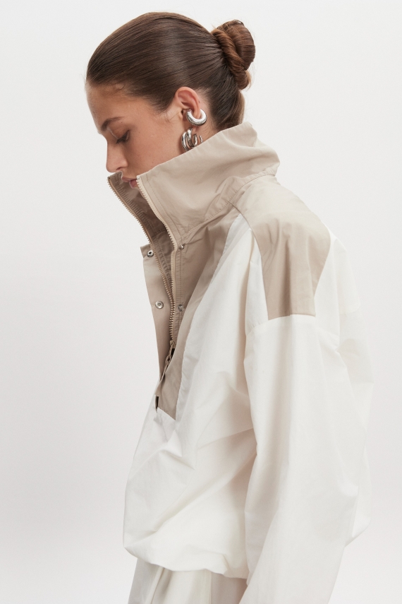 PAOLO WIND ANORAK WOMEN WHITE/GREIGE