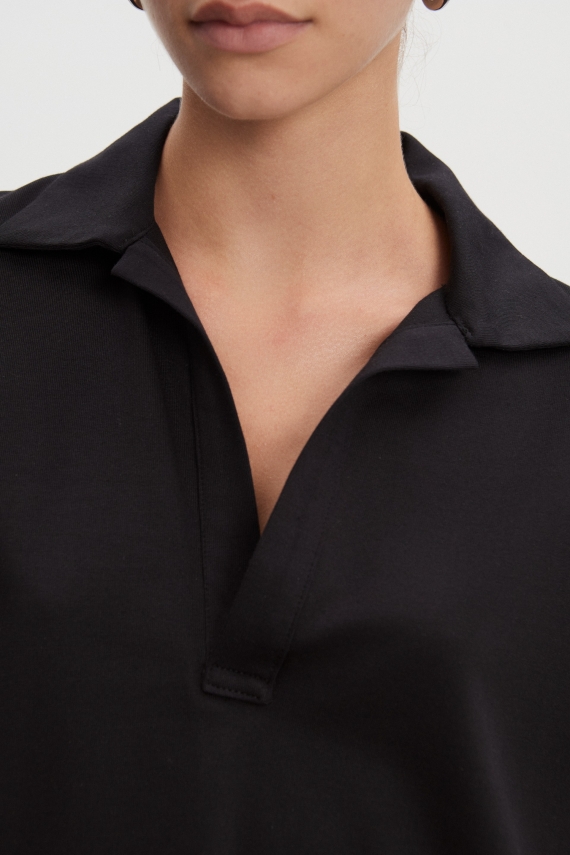 JAZZ POLO BLOUSE WOMEN/MEN BLACK