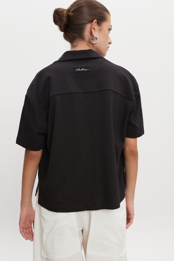 JAZZ POLO BLOUSE WOMEN/MEN BLACK