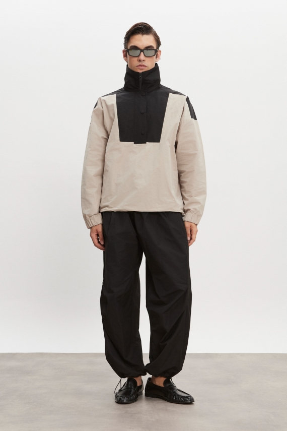PAOLO WIND ANORAK MEN GREIGE/BLACK