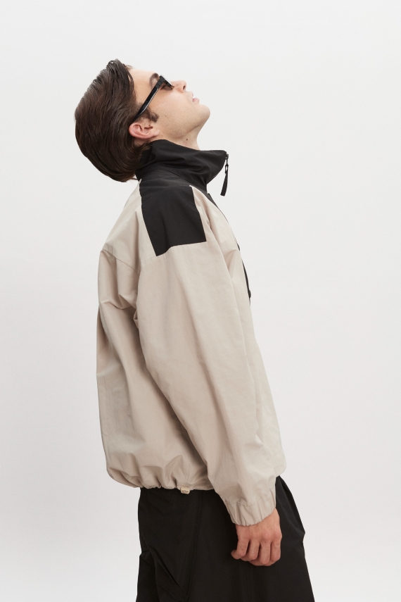 PAOLO WIND ANORAK MEN GREIGE/BLACK