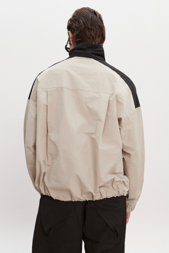 PAOLO WIND ANORAK MEN GREIGE/BLACK
