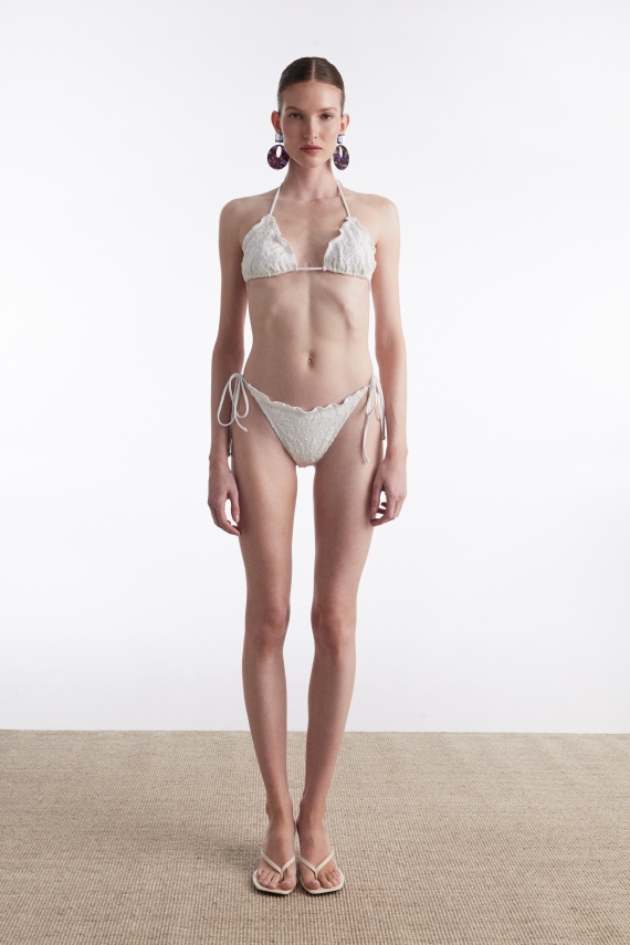 BLACK PEARL TRIANGLE BIKINI WHITE