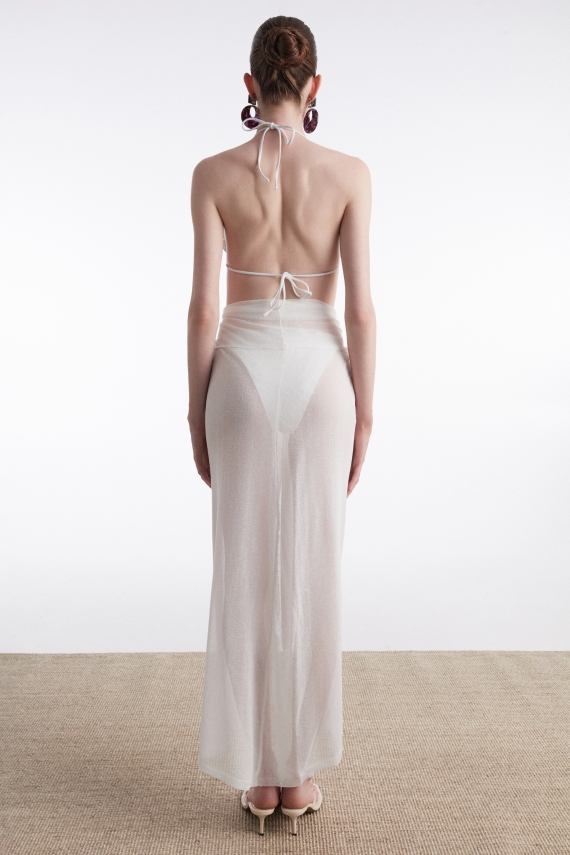 NO.26 KNITTED SARONG WHITE