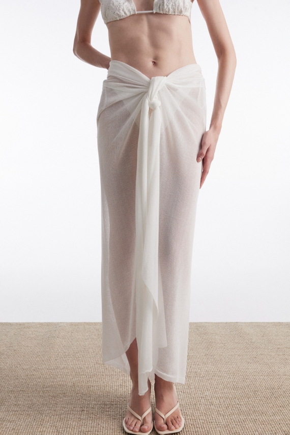 NO.26 KNITTED SARONG WHITE