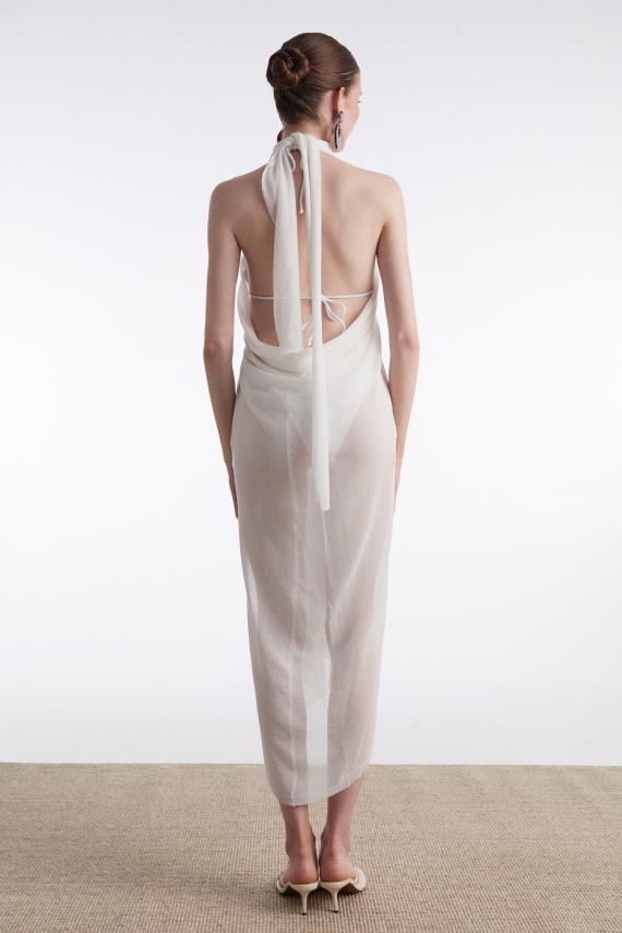 NO.26 KNITTED SARONG WHITE