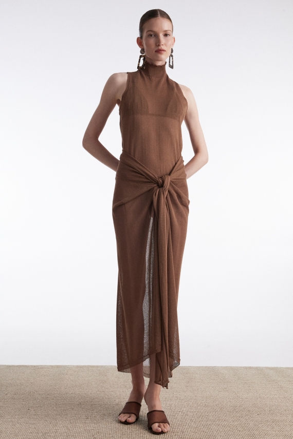 NO.26 KNITTED TOP BROWN