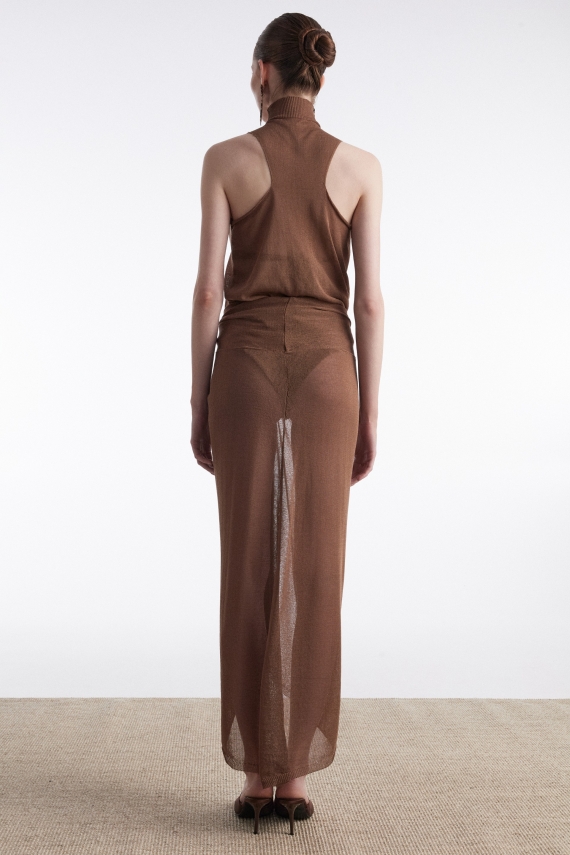 NO.26 KNITTED TOP BROWN