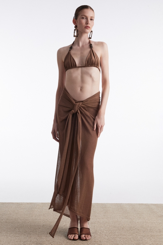 NO.26 KNITTED SARONG BROWN