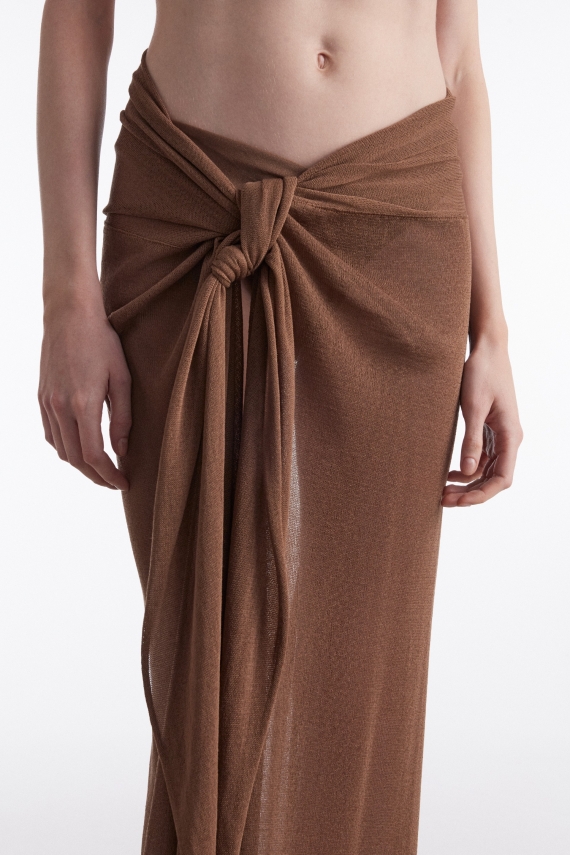 NO.26 KNITTED SARONG BROWN