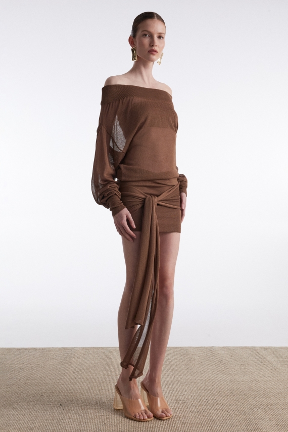 NO.26 MINI DRESS BROWN