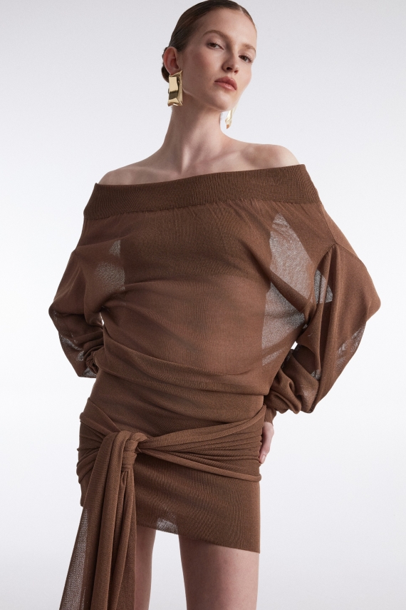 NO.26 MINI DRESS BROWN