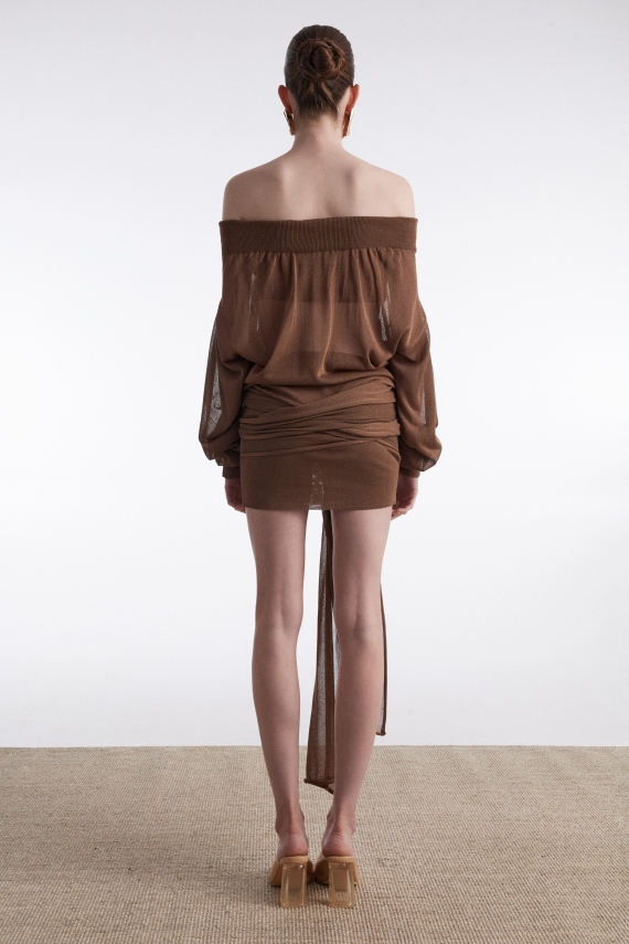 NO.26 MINI DRESS BROWN