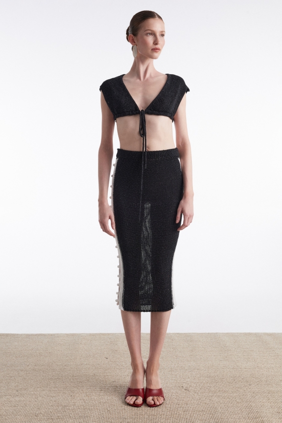 VOYAGE KNITTED TOP BLACK