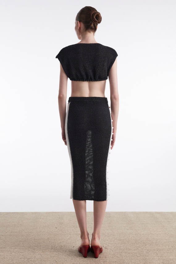 VOYAGE KNITTED TOP BLACK
