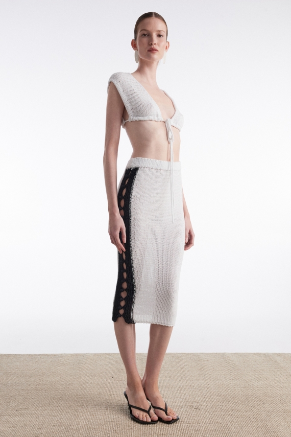 VOYAGE KNITTED TOP WHITE
