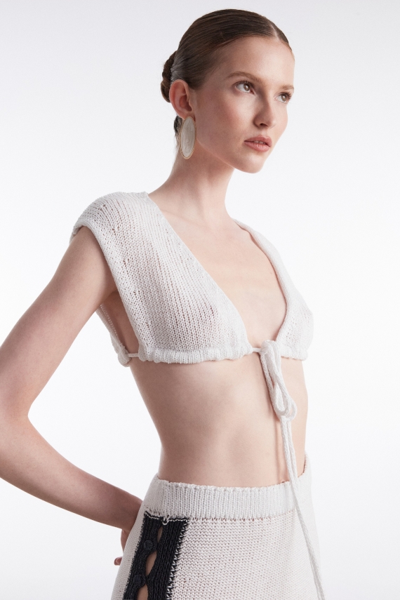 VOYAGE KNITTED TOP WHITE