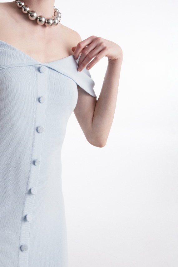 FINE LINE KNITTED MIDI DRESS CIEL