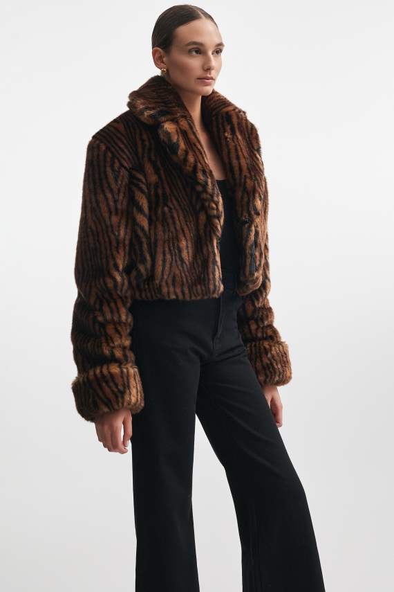 THROWBACK FUR CROPPED JACKET