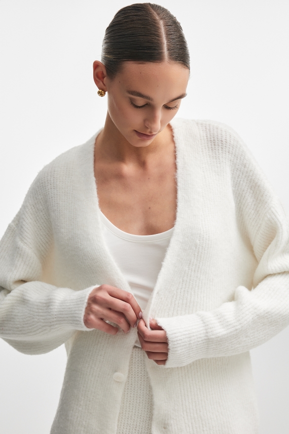 DONNA KNITTED CARDIGAN WHITE
