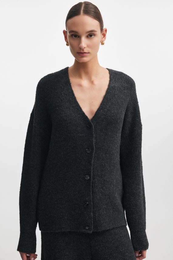 DONNA KNITTED CARDIGAN ANTHRACITE