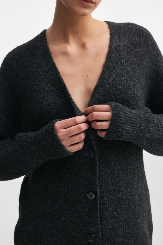 DONNA KNITTED CARDIGAN ANTHRACITE