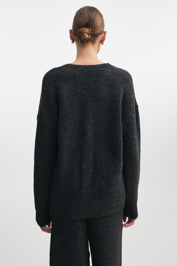 DONNA KNITTED CARDIGAN ANTHRACITE