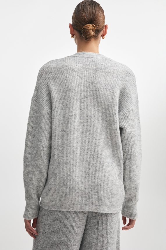 DONNA KNITTED CARDIGAN GREY