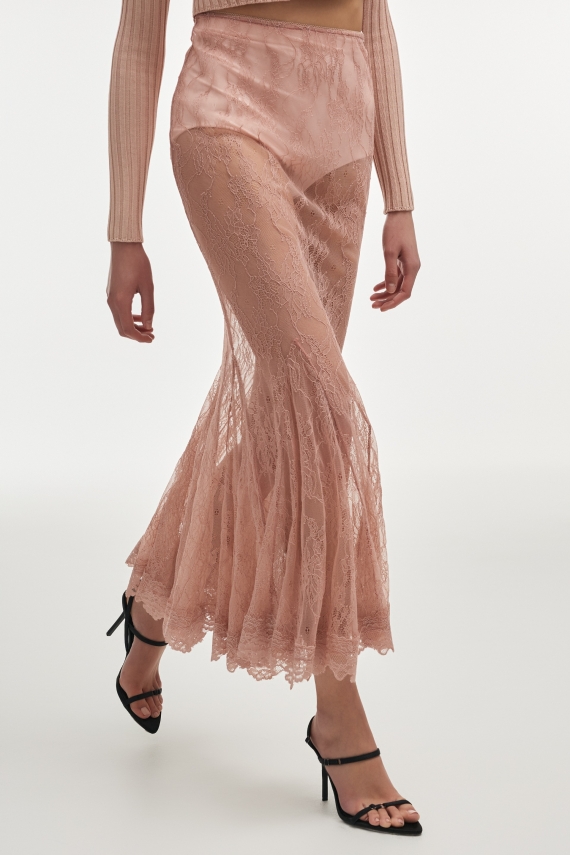 VEIL MAXI SKIRT PINK