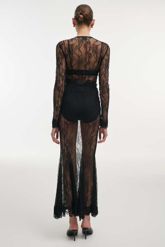 VEIL CARDIGAN TOP BLACK