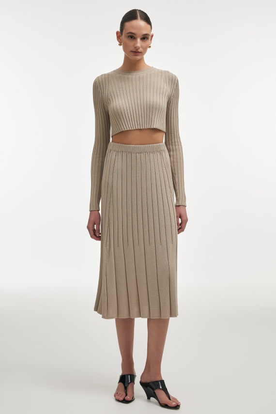 FEMME KNITTED SKIRT GREIGE