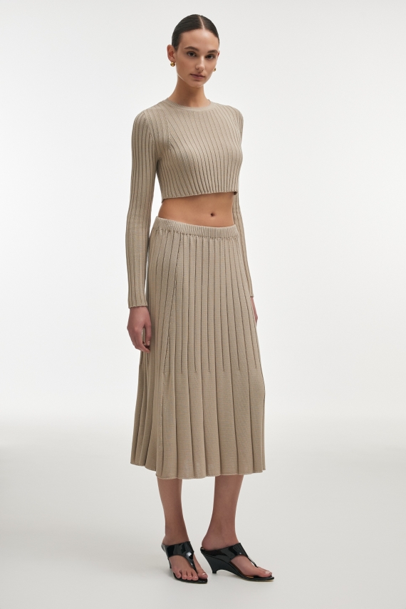FEMME KNITTED SKIRT GREIGE