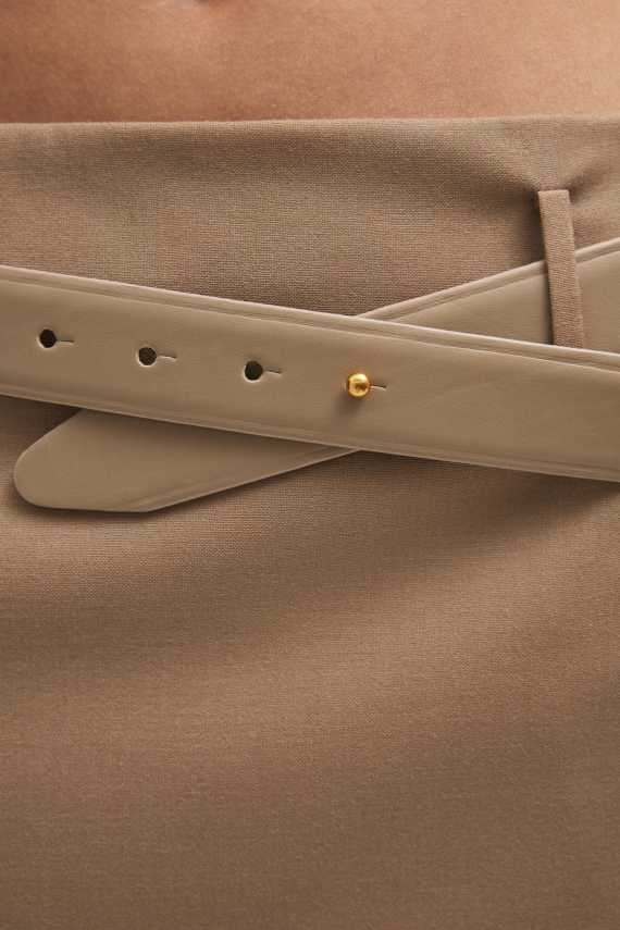THEA LEATHER BELT GREIGE