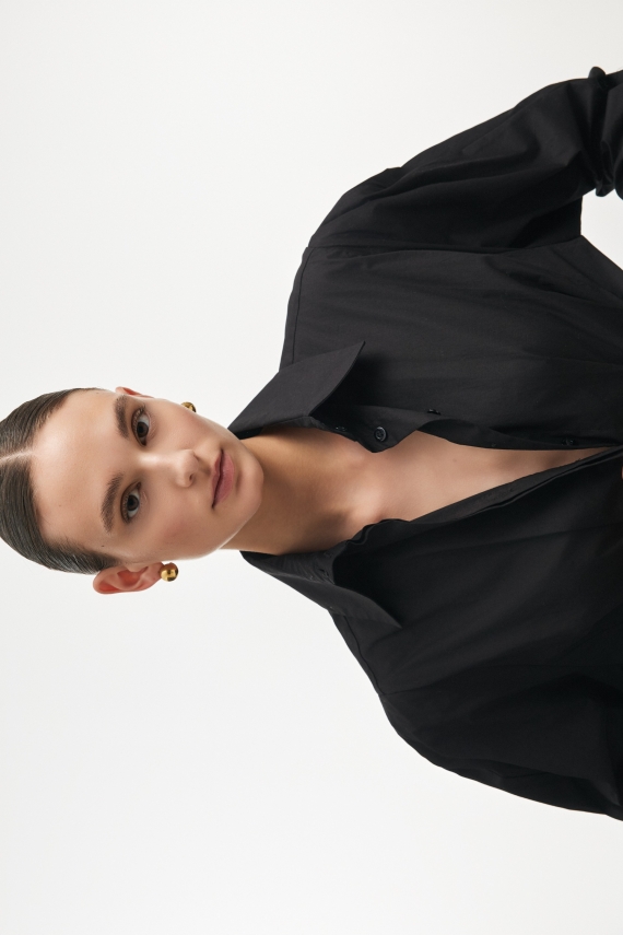 ROSE SHIRT DRESS BLACK