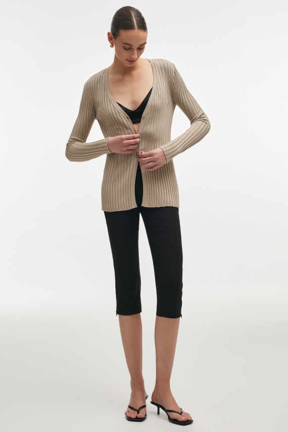 FEMME KNITTED CARDIGAN GREIGE