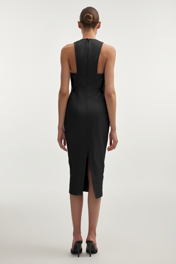 MUSE MIDI DRESS BLACK