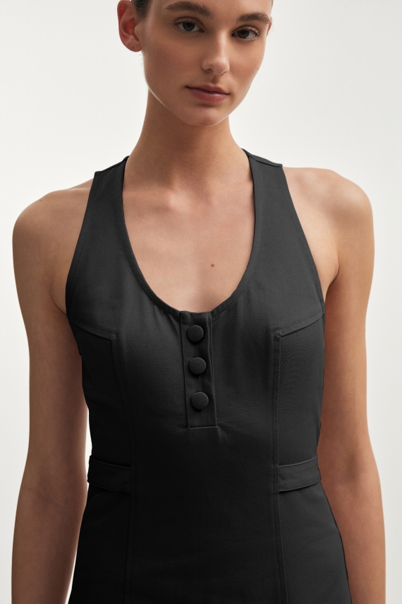 MUSE MIDI DRESS BLACK