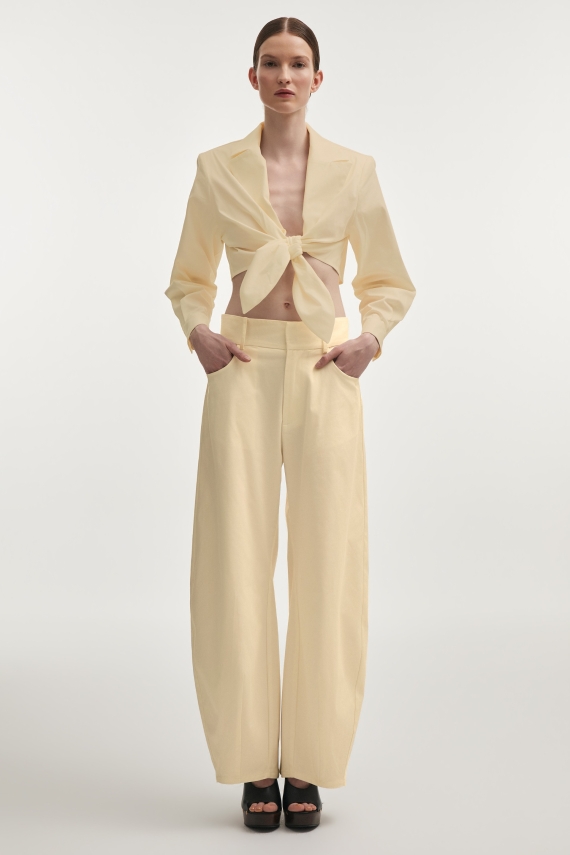 PURE CROP SHIRT BUTTER YELLOW