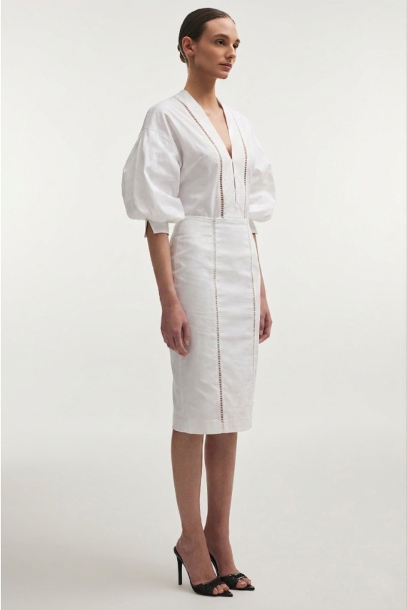 DAMA MIDI SKIRT WHITE