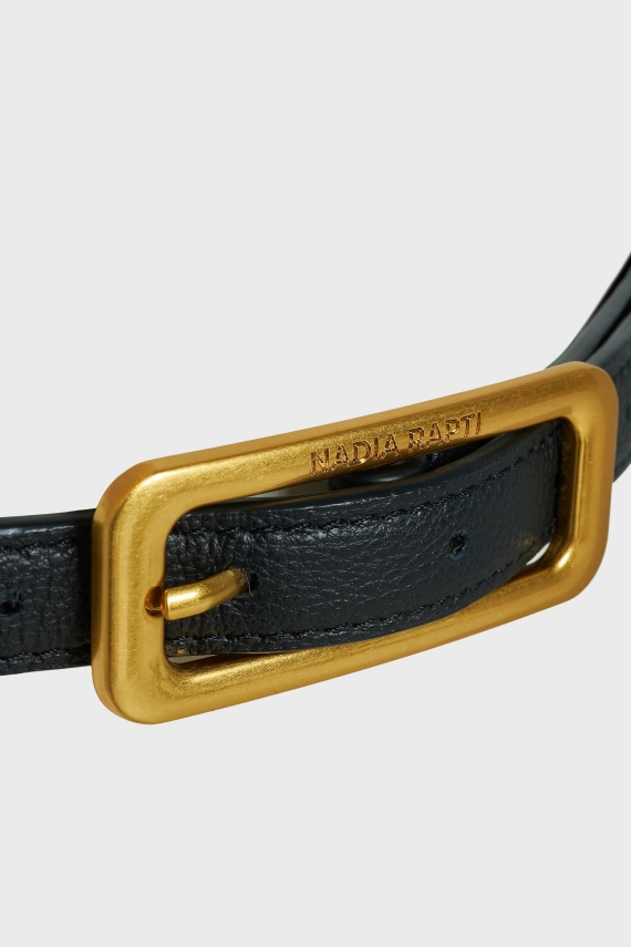 SLIM LEATHER BELT BLACK