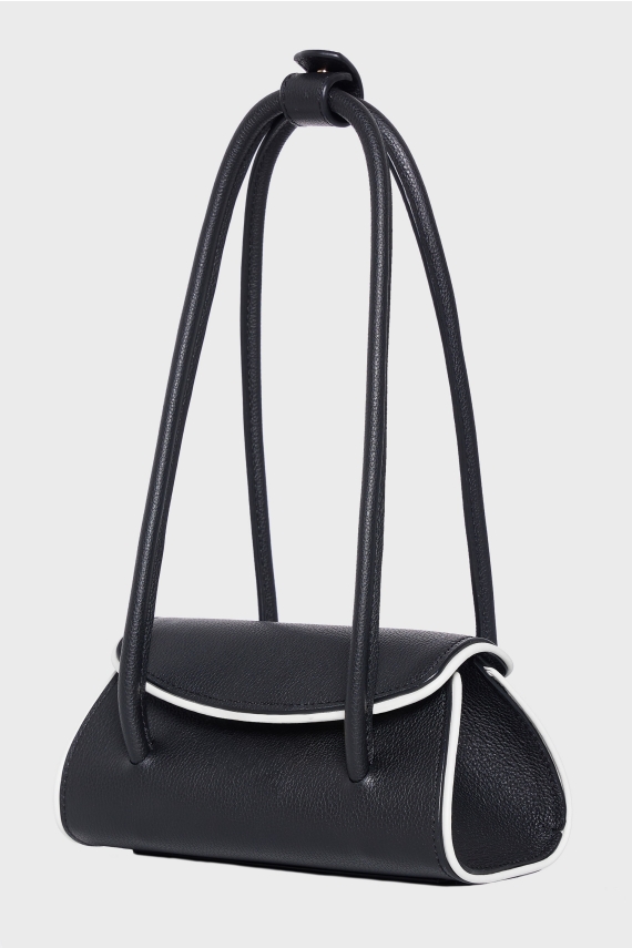 CRUELLA LEATHER BAG BLACK/WHITE