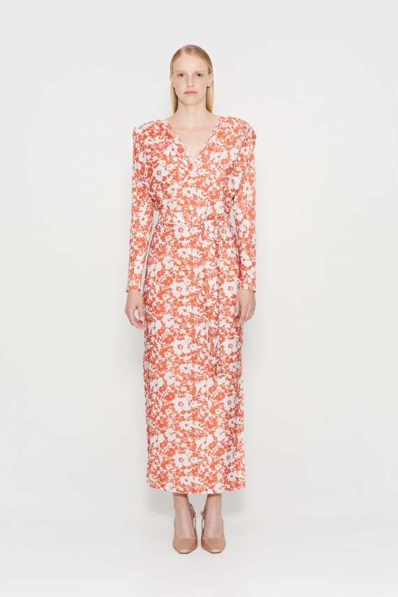 NIGHT FEVER DRESS ORANGE/SILVER