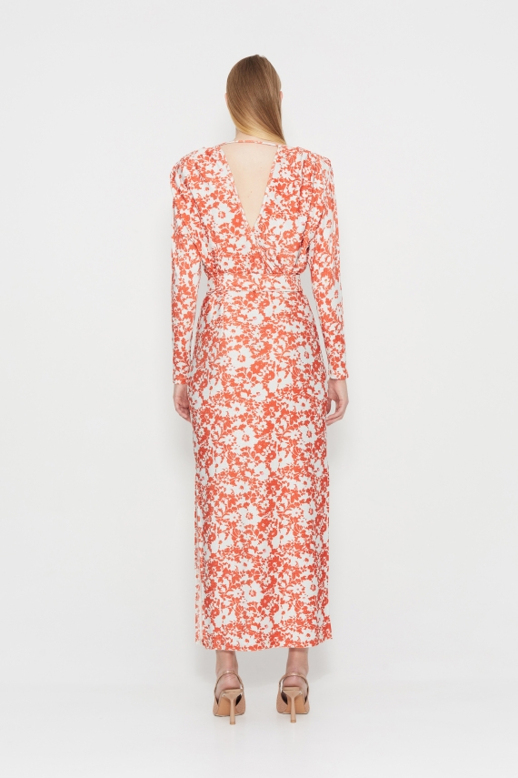 NIGHT FEVER DRESS ORANGE/SILVER