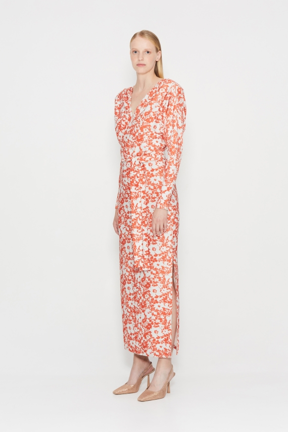 NIGHT FEVER DRESS ORANGE/SILVER