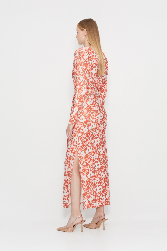 NIGHT FEVER DRESS ORANGE/SILVER