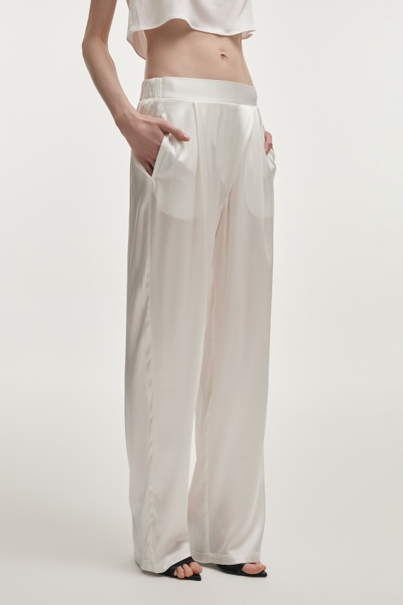 NAIA SILK TROUSERS WHITE