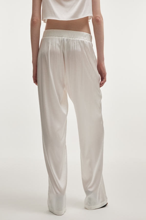 NAIA SILK TROUSERS WHITE