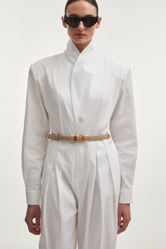 ROCKY LEATHER BELT BEIGE